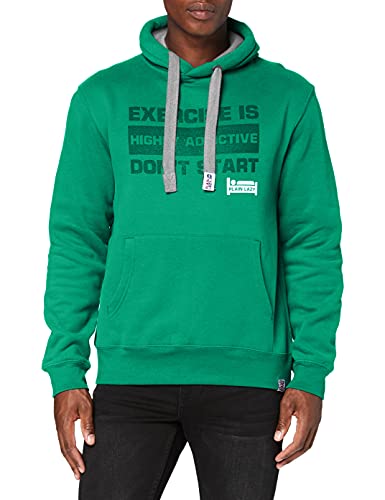 Plain Lazy Men's Man Flu Hoodie, Green (Kelly Green Kel), M UK