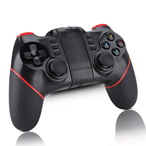 Sutinna Manette de Jeu sans Fil, Joystick de Manette de Jeu T6 Bluetooth 4.0 pour Smartphone/Tablette/Smart TV/décodeur/PC/Console de Jeu PS3