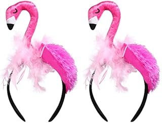ABOOFAN 2Pcs Flamingo Headbands Flamingo Head Boppers Tropical Headbands Flamingo Party Head Bopper Costume Party Supplies for Hawaii Carnival Tropical Party Suppliles