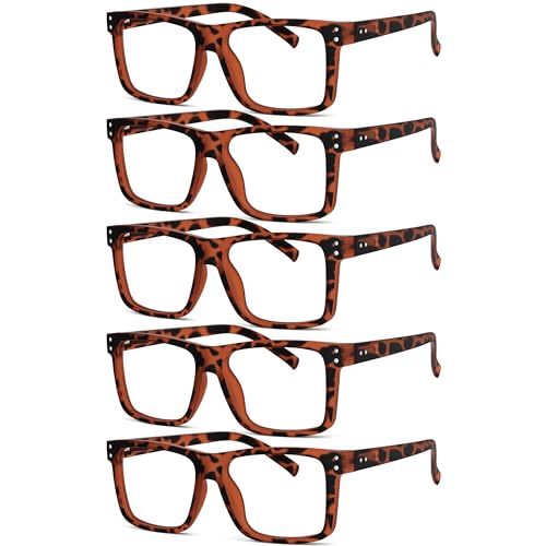 Image of Eyekepper 0.25 Reading Glasses Men, Readers for Women, 5 Pack Tortoise | Stylish Mens Womens Cheaters,Large Fashion Reader Eyeglasses,All-Day Comfort Spring Hinges,Scratch Resistant for Work /Crafts