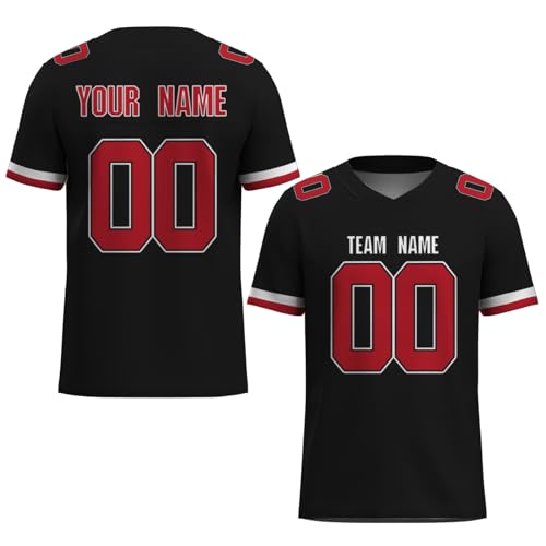 Custom Football Jersey Personalized Team Name Practice Fans Jersey Casual Mesh Sports T-Shirt for Athletic Training(Color07)