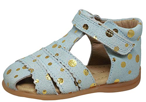 Pom Pom 6392 Sandalen Lauflernschuhe Blau Gold Punkte,...