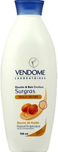 vendome - Douche & bain émollient, beurre de karité, surgras, peaux sèches, format familial - Le flacon de 750ml - (for multi-item order extra postage cost will be reimbursed)