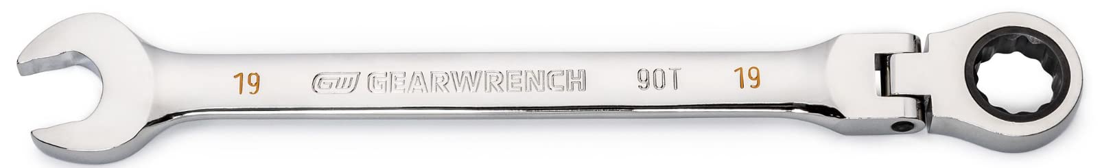 GEARWRENCH 19mm 4 Degree Swing Arch 12 Point Flex Head Ratcheting Combination Wrench - 86719 โ image 1