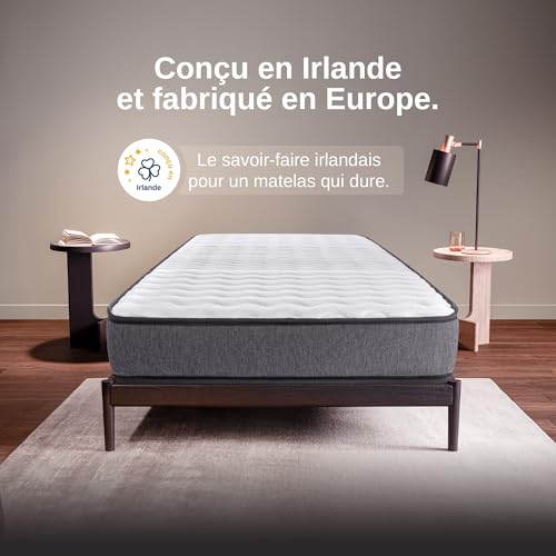 Matelas 90x190 Mémoire de forme 15cm 7 zones Wooly Bedding