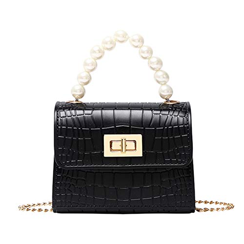 Petit sac fourre-tout messager femme, sac à bandoulière chaîne et sacoche à loquet