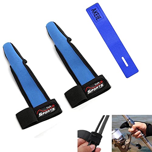 Finger Protector Fishing Gloves 2 Pcs Anti-Slip Fishing Glove Index Finger Casting Gloves Finger Guard Unisexs Elastic Band Glove for Outdoor Fishing with Fishing Rod Belt (Blue)