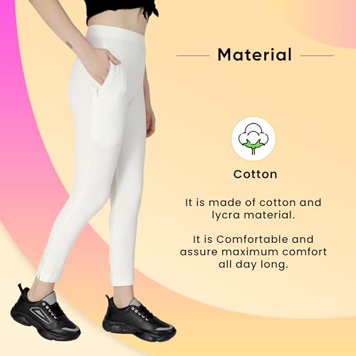 Image of ON&ON Women's Cotton Stretchable Slim Fit Straight Pants Trouser for Casual Wear and Office Wear