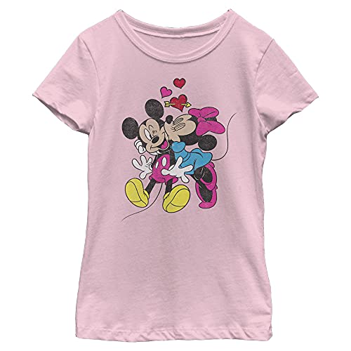 Image of Disney Girls Characters Mickey Minnie Love Girl's Solid Crew Tee