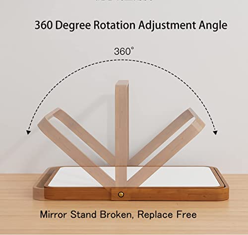 Zorosy Wood Table Vanity Makeup Mirrors - Rectangle Wall-Mounted Mirrors Desk Mirrors For Living Room Bedroom Birthday Gifts #TOP2