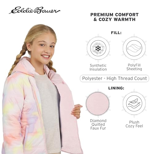Eddie Bauer Girls' Deer Harbor Reversible Faux Fur Lined Insulated Puffer Jacket3