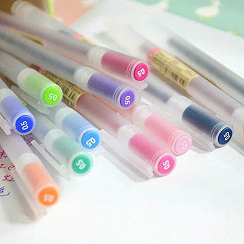Sencoo 12 pack Premium Gel Ink Pen Fine Point Pens Ballpoint Pen 0.5mm for Japanese Office School Students Stationery Supply Children Gift Pens