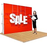 C B Signs L.E.D. Portable Backdrop Booth Frame 8'x10' Pop Up Display Stand Aluminum Tension Fabric...