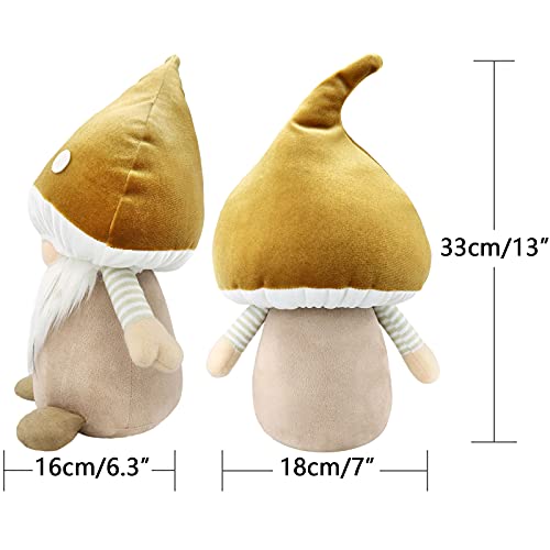 Gehydymushroomgnomepluslargespringeasterdecorationgifthandmadescandinaviantomtestuffedfarmhousedecorforhomekitchentieredtray13inchbrown Urban Country Home Decor Gehydy mushroom gnome plus large spring easter decoration gift handmade scandinavian tomte stuffed farmhouse decor for home kitchen tiered tray 13 inch brown urban country home decor