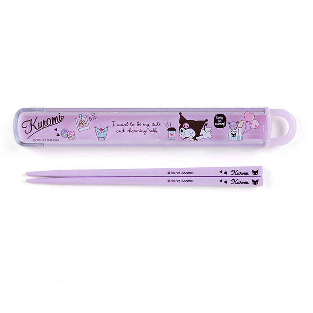 Bacchette Sanrio Chromi-chan Per Bambini - Set Con Custodia, Antibatteriche E Antiscivolo - Made In Japan - 2