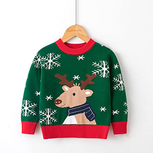 Toddler Boys Girls Christmas Deer Prints Sweater Long Sleeve Warm Knitted Pullover Knitwear Toddler Sweatshirt4