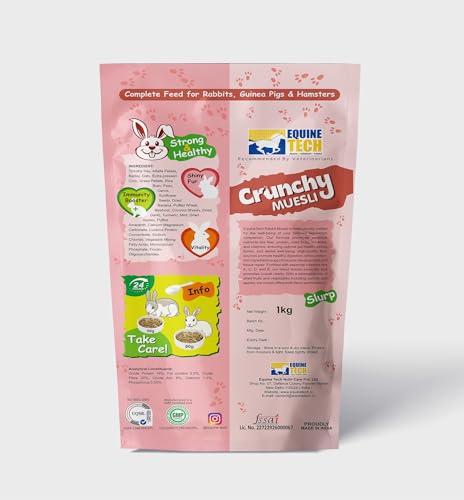 Rabbit-Food-High-Fibre-FeedTreatsSnacks-Muesli-Crunchy-muesli-Mix-for-Rabbits-Guinea-Pigs-Hamsters-All-Natural-Vitamin-Rich-Food-for-Small-Pets-Vet-Recommended