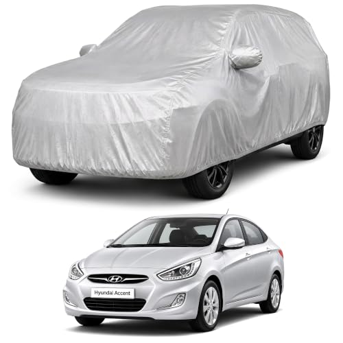 Image of Autofact Car Body Cover Compatible with Accent | Custom Fit Car Cover | 100% Water-Resistant| Triple-Stitched Lightweight Fabric | Dustproof | Indoor & Outdoor Use | Elastic Bottom