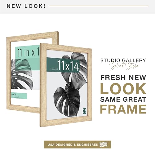 MCS Studio Gallery 11x14 Picture Frame Natural Woodgrain, Rectangle Photo Frame for Photos, Posters & Art Prints (1-Pack)