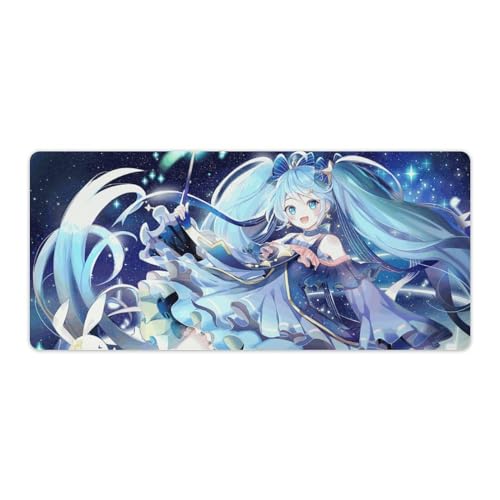 初音ミク マウスパッド ゲーミング アニメ キーボードパッド 大型 デスクマット レザー 大型 マウスパッド かわいい 防水快適性、耐久性が良い ゲームとオフィスに適している 机上用品 40X75cm