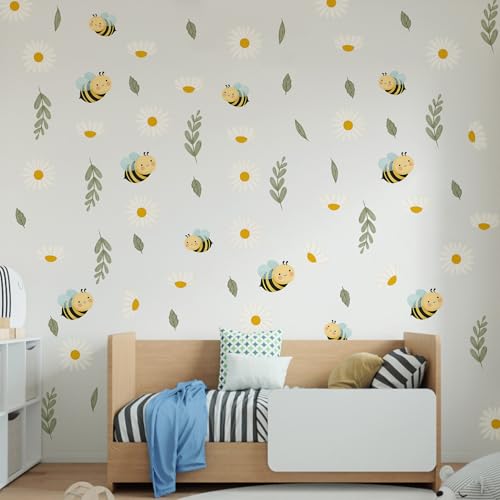 Vinilos decorativos Daisy and Bee para pared, flores y abejas miniatura 6