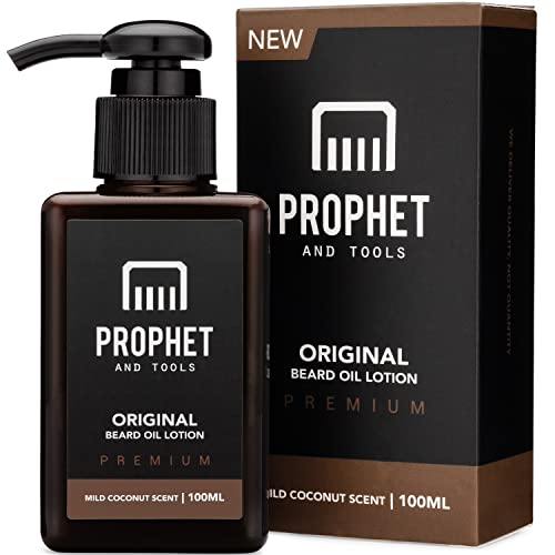 PREMIUM Beard Oil Lotion for Men Grooming [3.5oz] - Designed for Thicker Facial Hair Growth, Softening and Conditioning - All Natural, Nuts-Free & Vegetarian Approved