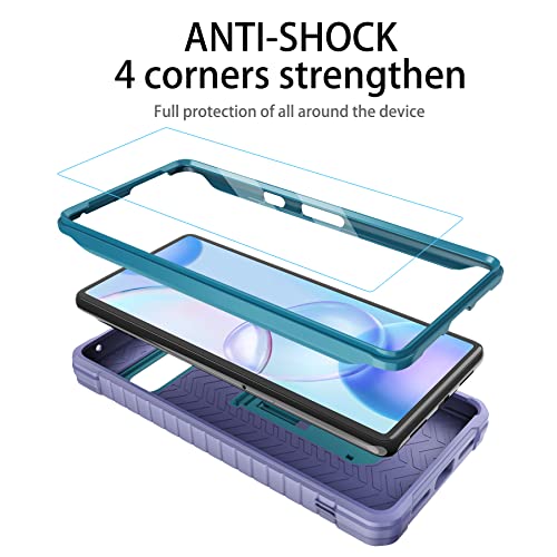 Image of for Google Pixel 7 Case, Military Grade Protection Shockproof Case with Tempered Glass HD Screen Protector and Kickstand Compatible with Google 7 Phone 6.3 Inch (Blue)