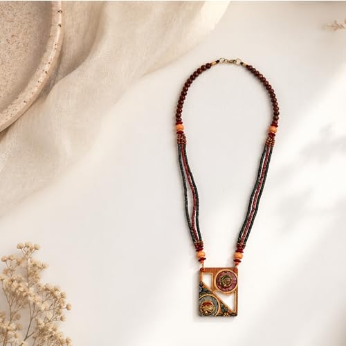 Image of AAKRITI ART CREATIONS Handcrafted Tribal Dhokra Necklace Collection | Royal, Pharaoh & Butterfly-Inspired Artisan Brass Statement Jewelry | Ethnic, Elegant & Artistic Necklaces for Women