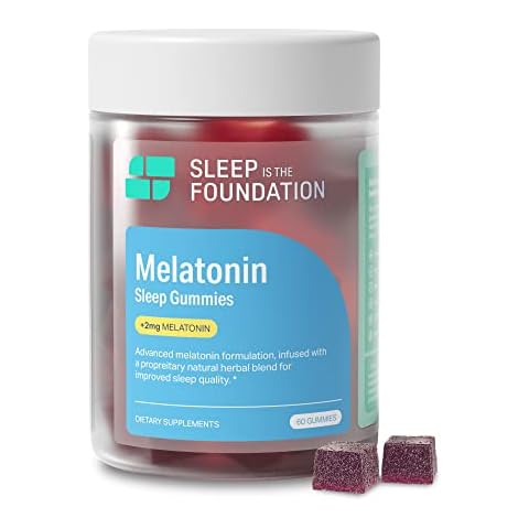 Melatonin Gummies Sleep Aid with 2mg Melatonin - Sleep Gummies with GABA, L-Theanine & Chamomile - Non-Habit Forming Sleep Supplement, 60 Gummies - by Sleep is the Foundation Cover