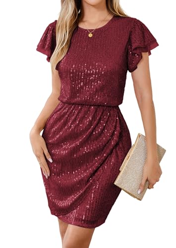 Image of GRACE KARIN Women's Sparkly Sequin Dress Cap Sleeve Party Cocktail Holiday Dress Elegant Glitter Sparkly Dresses for Women