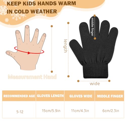 Image of ONESING 6 Pair Baby Gloves Toddler Gloves Toddler Winter Gloves Kids Gloves Winter Stretchy Knit Gloves for Kids Boys Girls