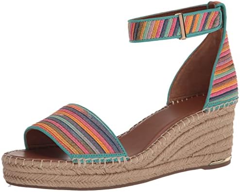 Franco Sarto Womens Clemens Jute Wrapped Espadrille Wedge Heel Sandals, Multicolor, 6