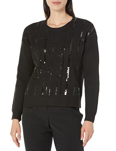 Image of Calvin Klein Women's Sequin Crew Neck Long Sleeve Sweater