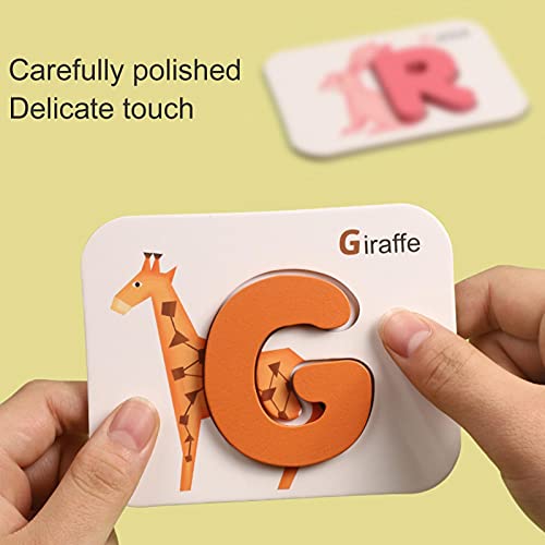 K-Park Dierennummers Alfabetten Flash Kaarten voor Peuters, Houten Brieven Flashcards ABC Montessori Speelgoed Dier… - Image 7