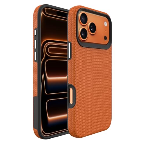 Image of NOXO Ultra-Hybrid Triangle Back Case Cover for iPhone 17 Pro | Shockproof Design | Camera Protection | Soft TPU & Rugged PC | Bumper Cases and Covers (Cosmic Orange)