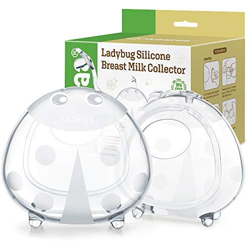 Image of haakaa Ladybug Breast Milk Collector Wearable Breast Shells Nursing Cups Breastmilk Saver for Large Milk Supply, Reusable, Extra-Soft & Friendly-Skin (150ml, 2 Pcs)
