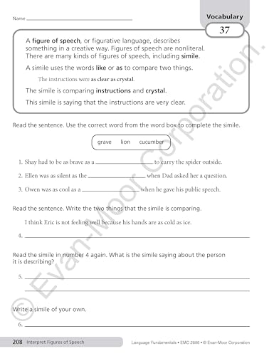 Evan-Moor Language Fundamentals, Grade 6, Teacher Reproducibles - Thumbnail 7