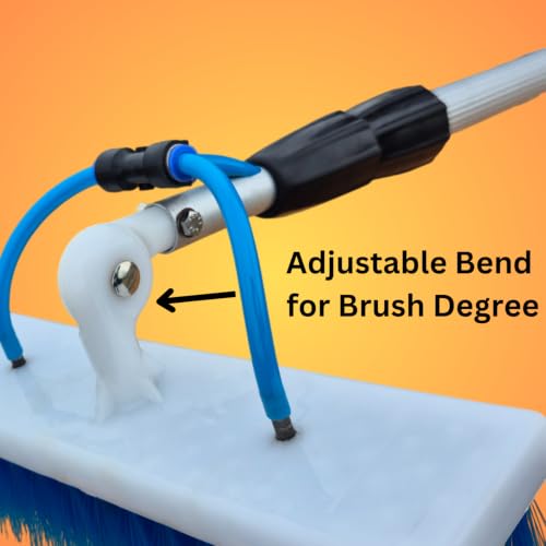 Image of Kenbrook Solar 6 Meter Long Solar Panel Cleaning Kit with 30 cm /1 Foot Nylon Brush Lightweight & 180 Rotatable Brush Head, Water Fed PU Pipe & Adjustable Telescopic Extension Pole from 2 to 6 Meters
