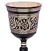 Solid Brass Gothic Chalice – Handmade Embossed Medieval Wine Goblet – Black & Gold Royal Vintage Cup – Unique Decor & Drinkware – 6 Inch, Antique Floral Design