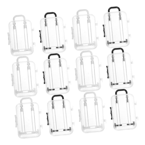 HEATSHAKING 12個 ミニ透明スーツケース型キャンディーボックス 耐久性素材使用 結婚式やバレンンパーティー装飾に トラベル やブライダルシャ