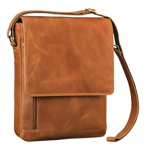 Dimensioni compatte: con le sue dimensioni compatte, la piccola borsa in pelle da uomo offre spazio sufficiente per un blocco note A4, uno smartphone e per laptop / Macbook 13 - 14 pollici, rendendola ideale per l'uso quotidiano.
