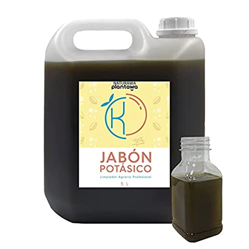 NATURAWA Jabon POTASICO, 5L, Multiples usos, Protector para Plantas, 100% Natural, Limpiador (5 litros)