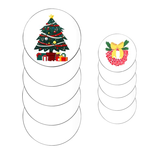 Runde Acryl-Scheibe 10 Stück Klare Acrylplatte Acryl Transparente Kreis Scheiben Acryl Rohlinge Acrylplatten Transparente Kunststoff-Kreise Platte Für DIY Handwerk Projekt Zeichen Cover