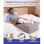 Litluxu Leg Elevation Pillows for After Surgery, 7.8Inch Height Foam Wedge Knee Surgery Recovery Equipment, Knee Replacement Recovery Aids for Hip Ankle Pain Relief, Single Leg Suppoort Wedge - Image 2