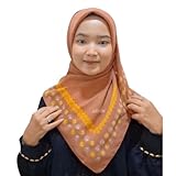 Vibrant Reverie: Bright-Colored Muslim Square Scarf Hijab (Red)