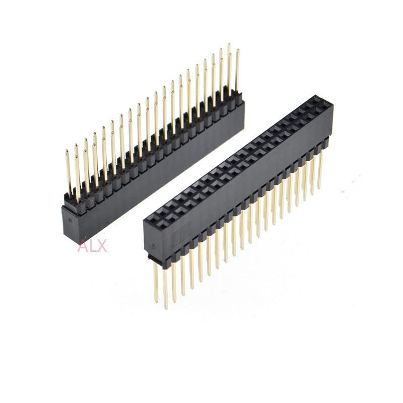 5PCS 2x20 PIN Double Row Straight Female PIN Header 2.54MM Pitch pin Long 12MM Strip Connector Socket 2 * 20 40 PIN 2x20pin pc104