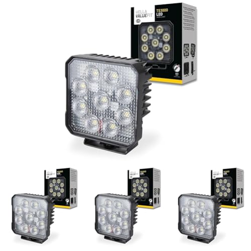 HELLA Valuefit TS3000 LED Arbeitsscheinwerfer 12V - 24V 3000 echte Lumen Nahfeldausleuchtung starke Lichtleistung in kompaktem Design Offroad LED Scheinwerfer für Traktor LKW SUV ATV - 1GA 357 112-002