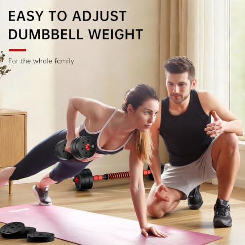Image of Adjustable Dumbbell Sets Barbell 2 in 1 Weight Pair Home Fitness Free Weight Equipment Anti-Slip Handle with Connector,Lifting Dumbells for Body Workout Home Gym,Delivery Within 7 Days