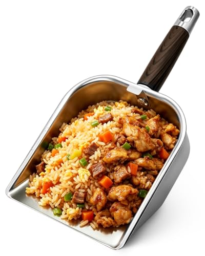 Matchwaves Griddle Scoop for Blackstone with a Any-Edge Hook Stainless Steel Griddle Portable Food Mover for Stir Fry and Move Food Classic Grill Shovel