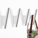 FCOWK Wood Wall Hooks 4 Pack Coat Hooks Wall Mount White Wooden Hooks for Hanging Hat, Bag, Backpack, Rustic Coat Hooks for Wall, Wood Towel Hooks for Bathrooms and Entryway Hooks (White)